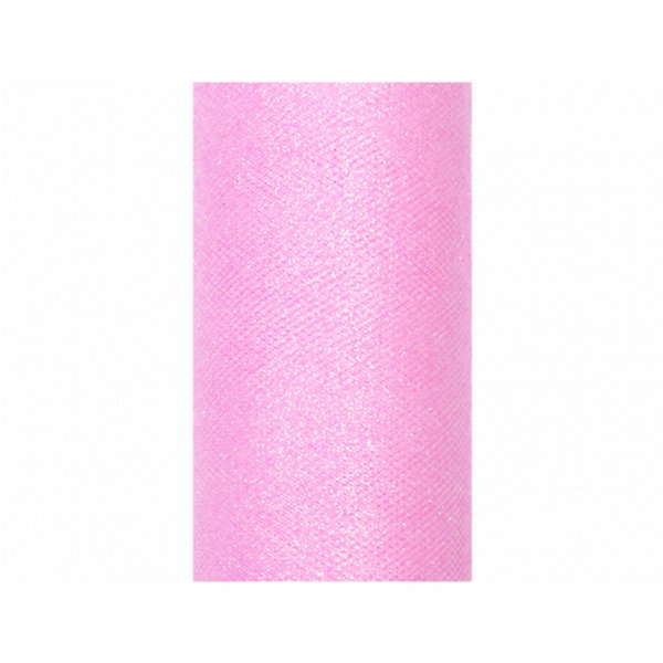 Tüll rosa Glitzer 0,15 x 9m