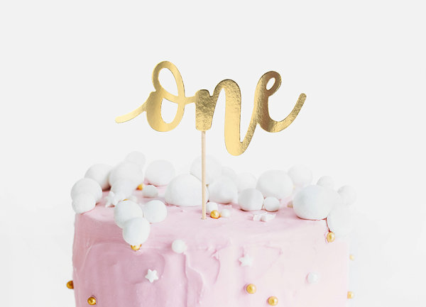 Cake Topper One gold 19cm