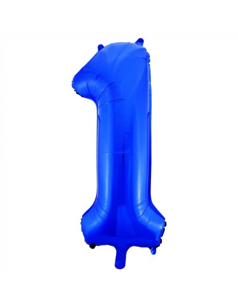 Folienballon Zahl Nr. 1 blau 86cm