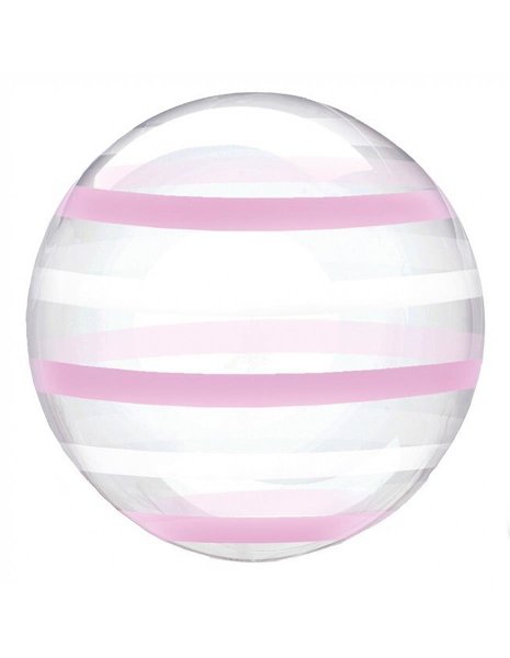 Deco Bubble Ballon rosa gestreift 50cm
