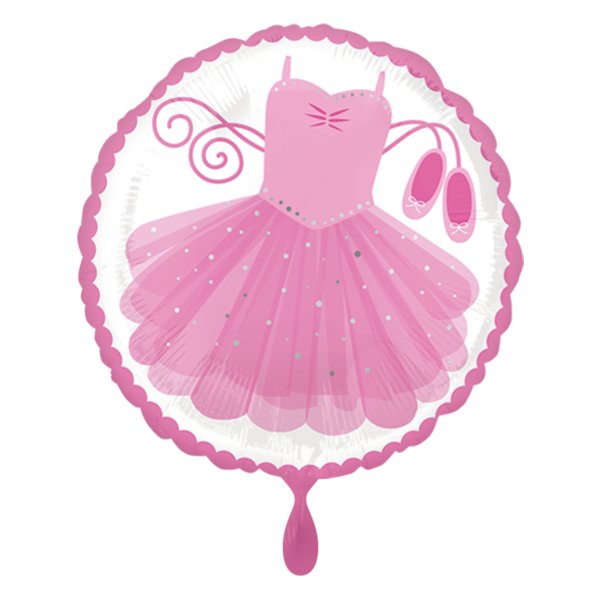 Folienballon rund weiß pink Ballerina 45cm