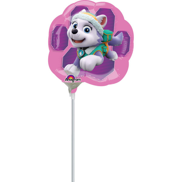 Mini Folienballon Paw Patrol Sky & Everest rosa