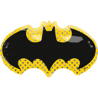 Folienballon Batman Logo schwarz gelb 76x43cm