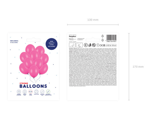 10x Latexballon Strong pink pastell 30cm
