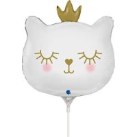 Mini Folienballon weiß Katze