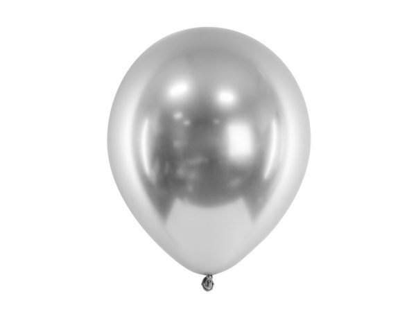 10x Latexballon Glossy silber 30cm