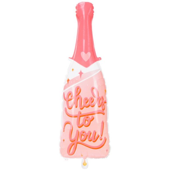 Folienballon Sektflasche rosa Cheers to you 28x87cm