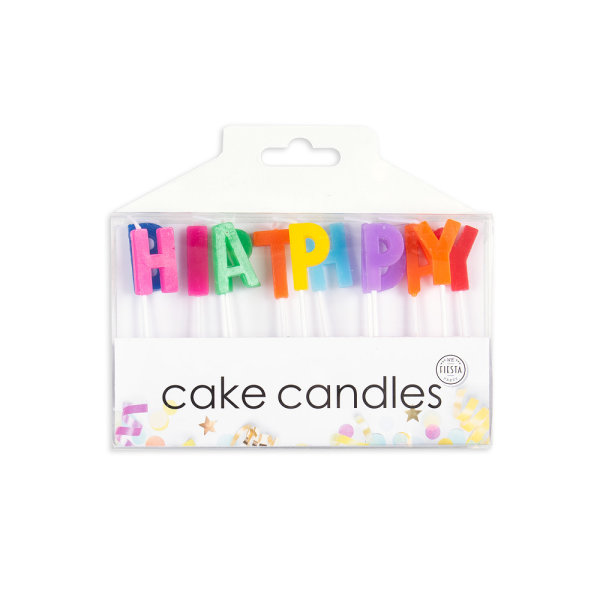 13x Kerze Buchstaben Happy Birthday bunt