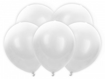 5x Latexballon LED weiß 23cm