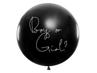 Giant Ballon schwarz Gender Reveal Konfetti blau 1m