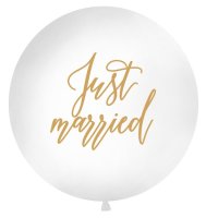 Giant Ballon Just Married gold 1m